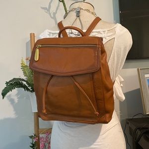 Valerie Stevens Brown Genuine Leather Backpack